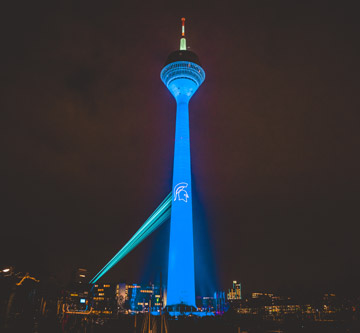 The Thine Tower was dressed blue