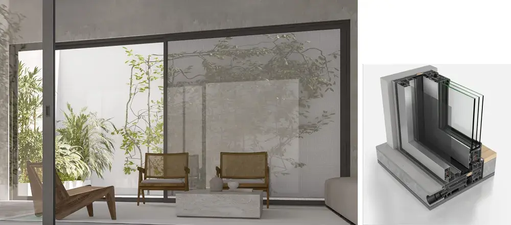 2-Sash with flyscreen