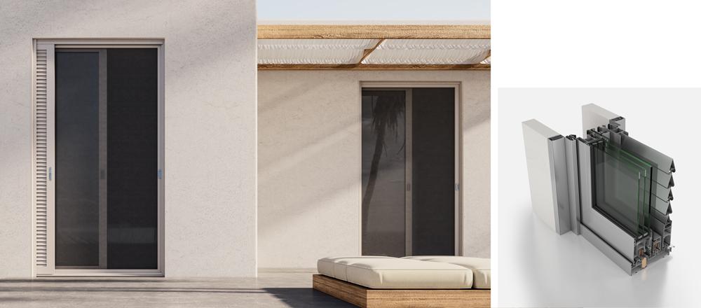 Μονόφυλλο χωνευτό με σίτα και παντζούρι