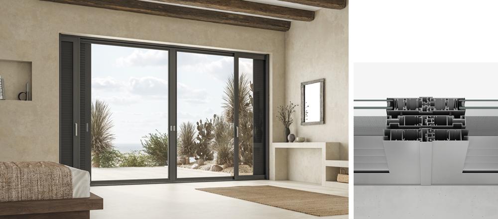 2-SASH INWALL MEETING STILE FLYSCREEN AND SHUTTER