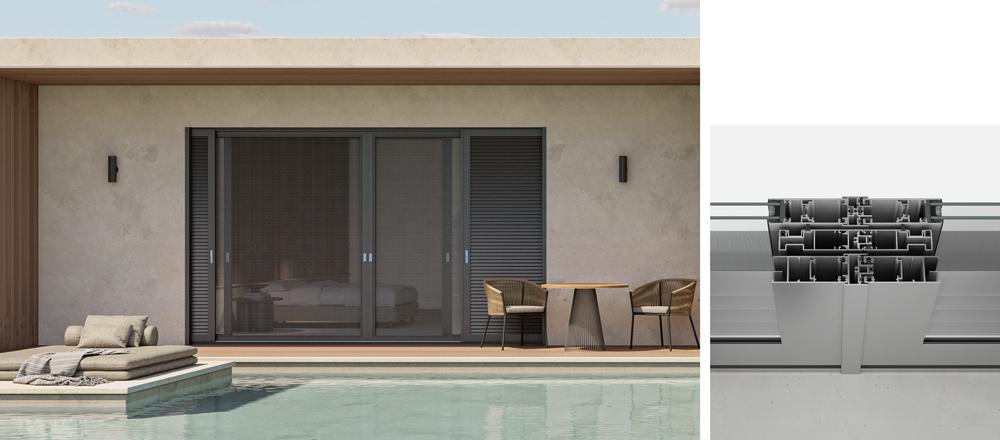 2-SASH INWALL MEETING STILE FLYSCREEN AND SHUTTER