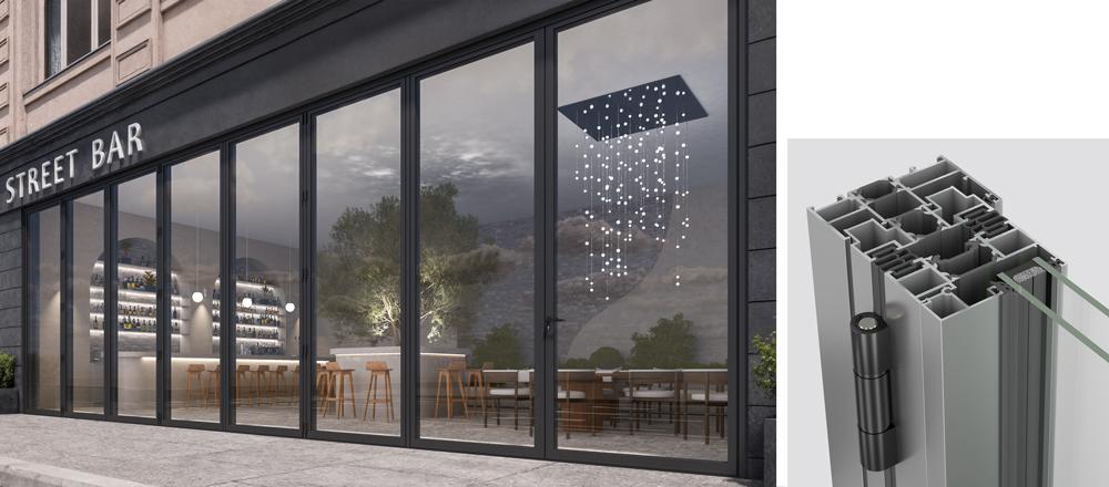 7 φύλλα + 1 πόρτα με άνοιγμα προς τα μέσα