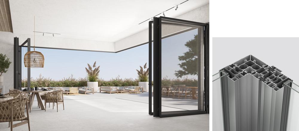 Τρίφυλλη Γωνιακή με άνοιγμα προς τα μέσα